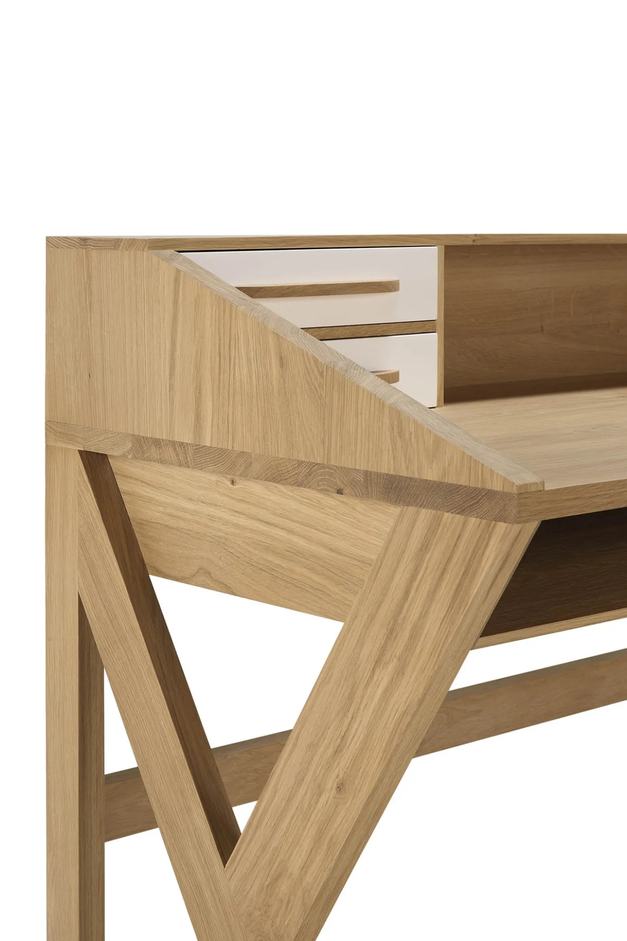 Oak Origami desk - cream