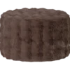 Olven poef laag fluffy stof bruin