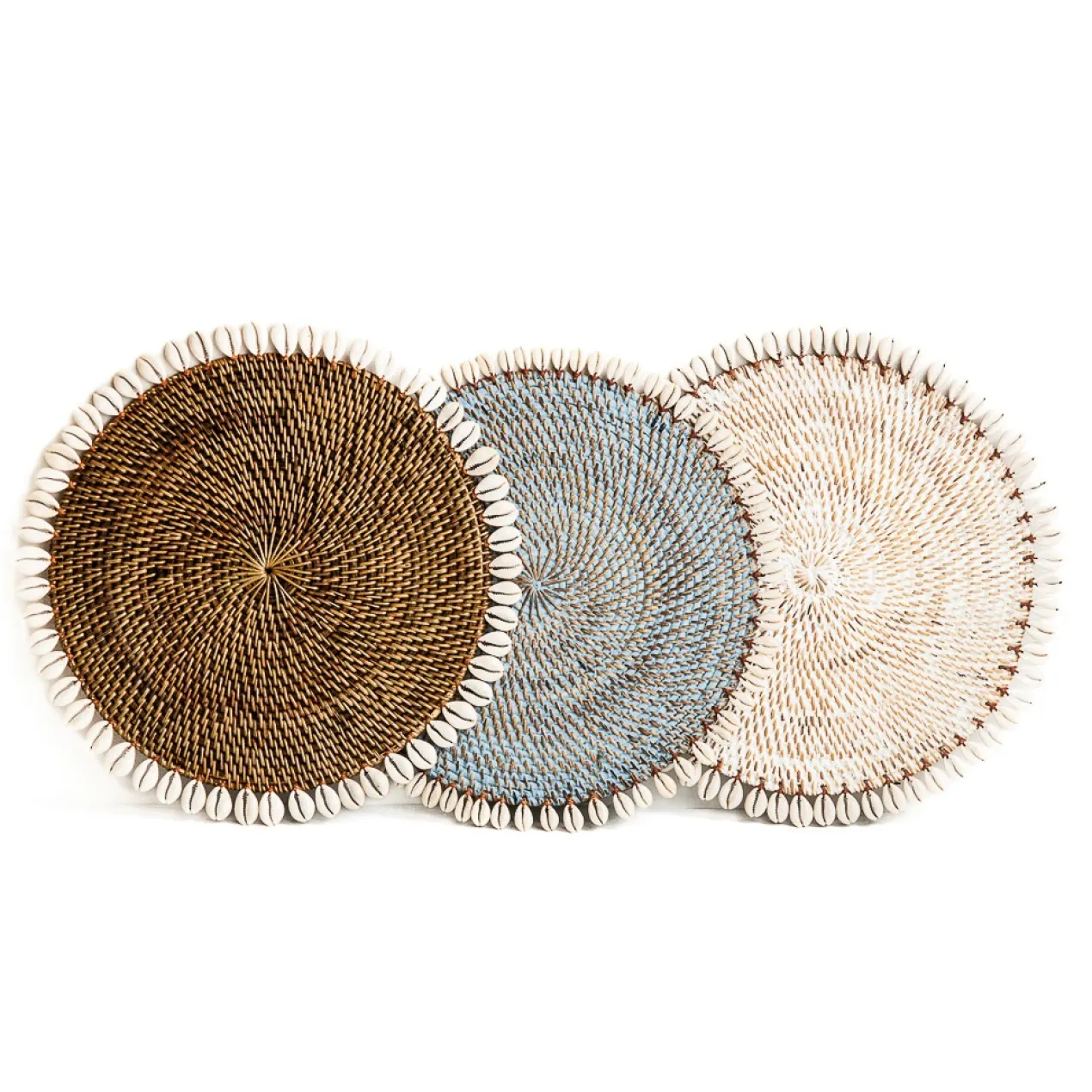 Onderzetter Rotan schelpjes naturel
