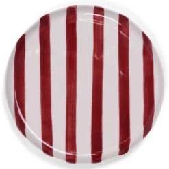 Ontbijtbord Bowie Stripe 21 cm burgundy