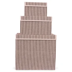 Opbergdoos Auri stripe brown 25x14x15cm