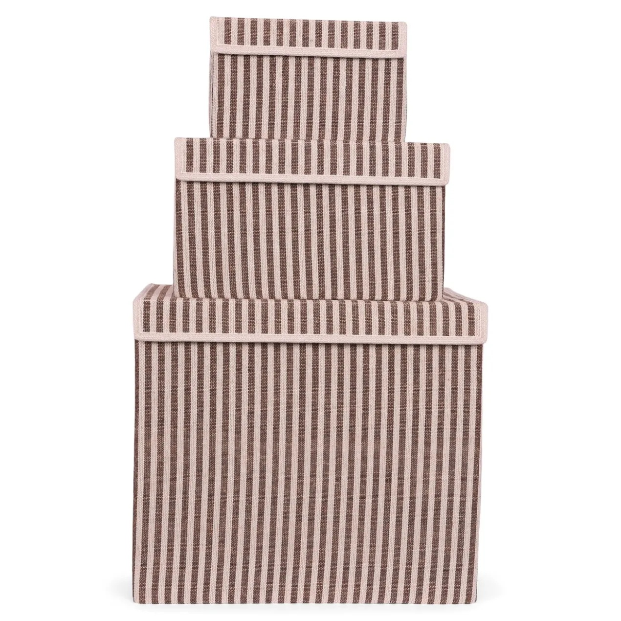 Opbergdoos Auri stripe brown 35x24x20cm
