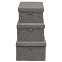 Opbergmand Norton grijs - set van 3