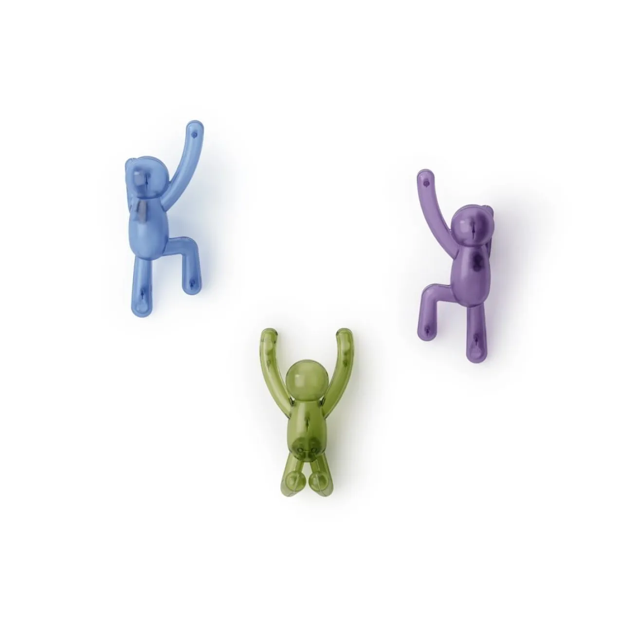 Ophanghaak Buddy blauw, groen, paars - set van 3