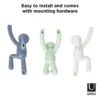 Ophanghaak Buddy wit mint blauw - set van 3
