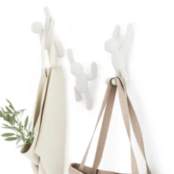 Ophanghaak Buddy wit – set van 3