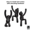 Ophanghaak Buddy zwart - set van 3