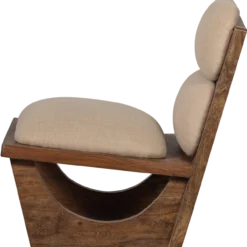 Opulent fauteuil boucle/hout naturel