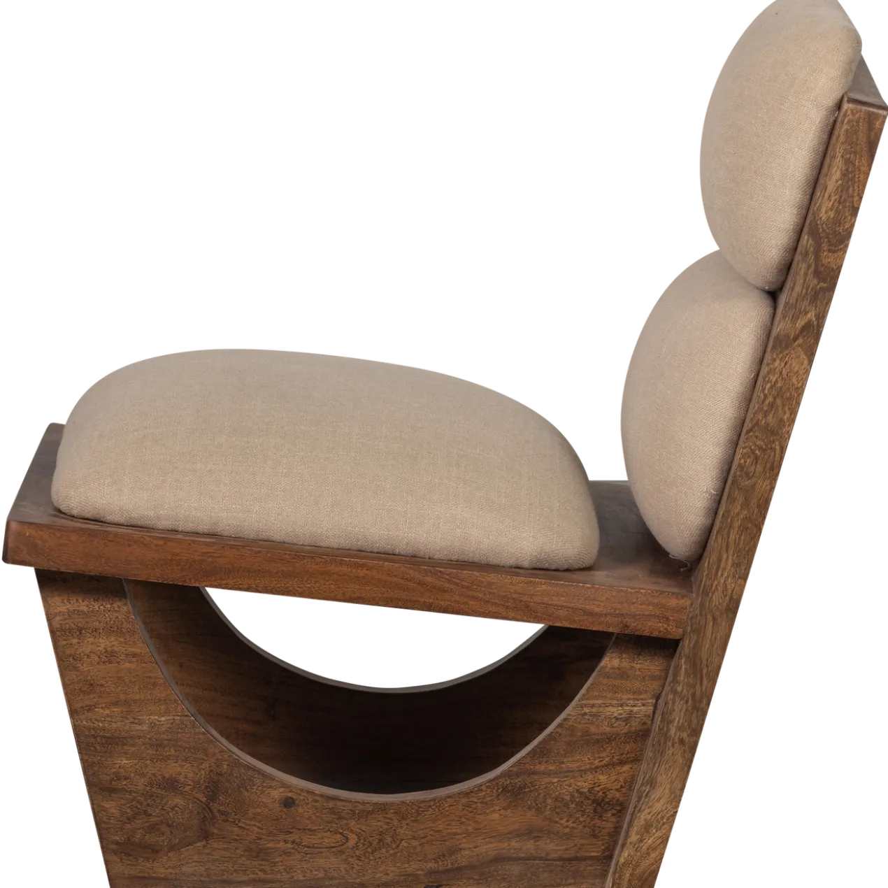 Opulent fauteuil boucle/hout naturel