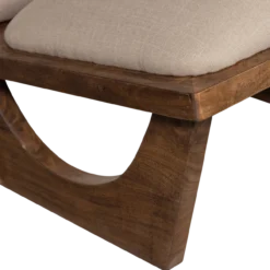 Opulent fauteuil boucle/hout naturel