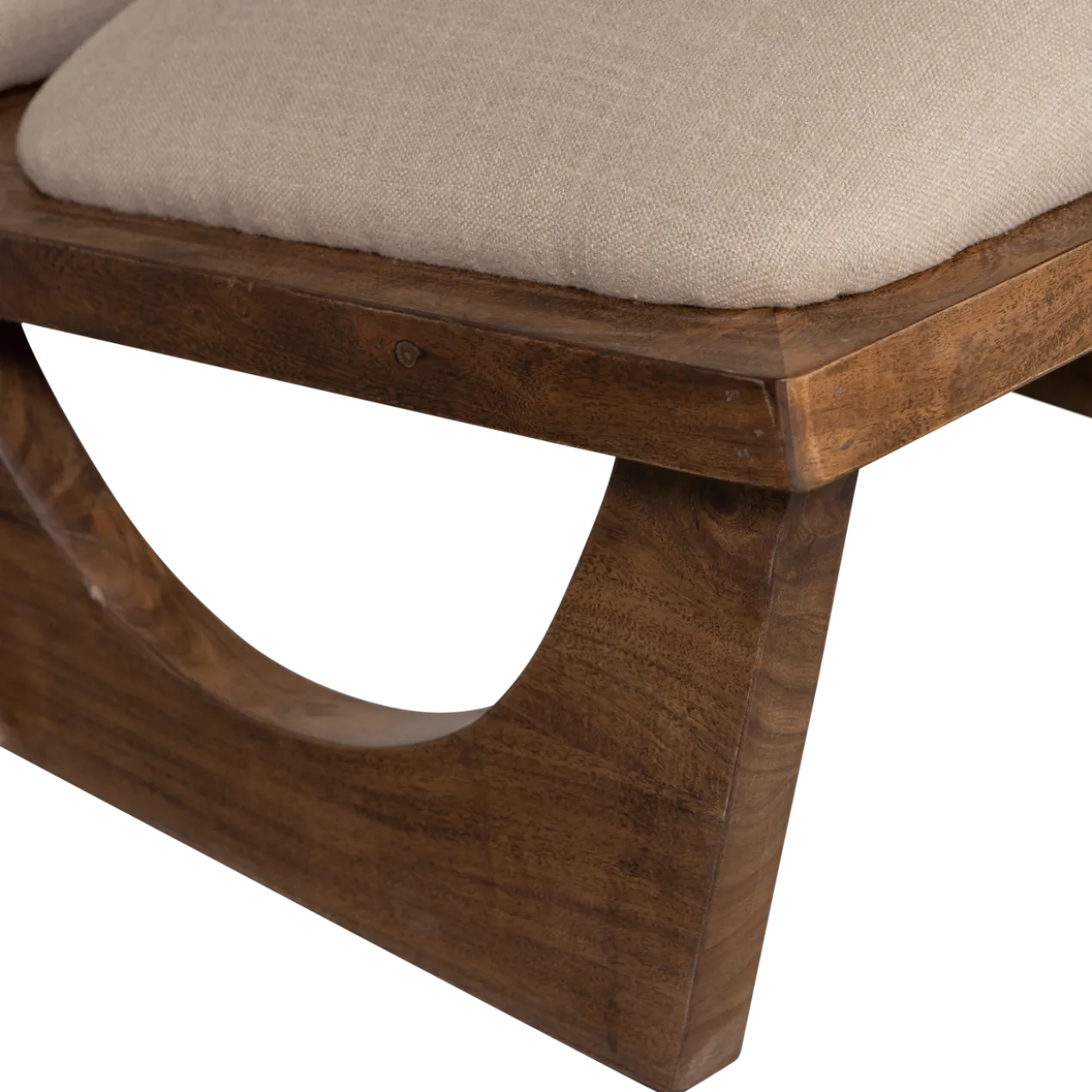 Opulent fauteuil boucle/hout naturel