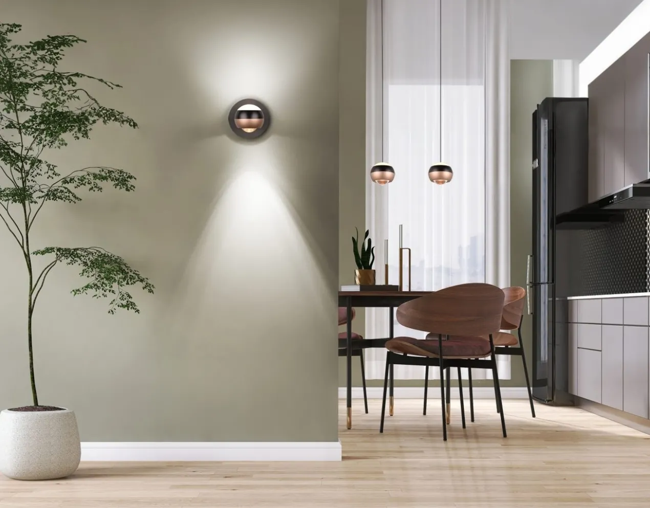 ORBIT WANDLAMP ZWART