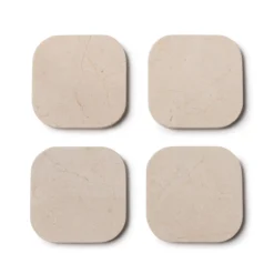 Organische marmer onderzetter beige - set van 4