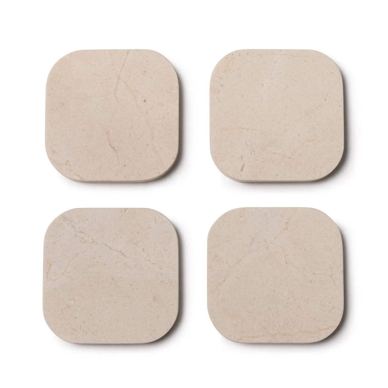 Organische marmer onderzetter beige - set van 4