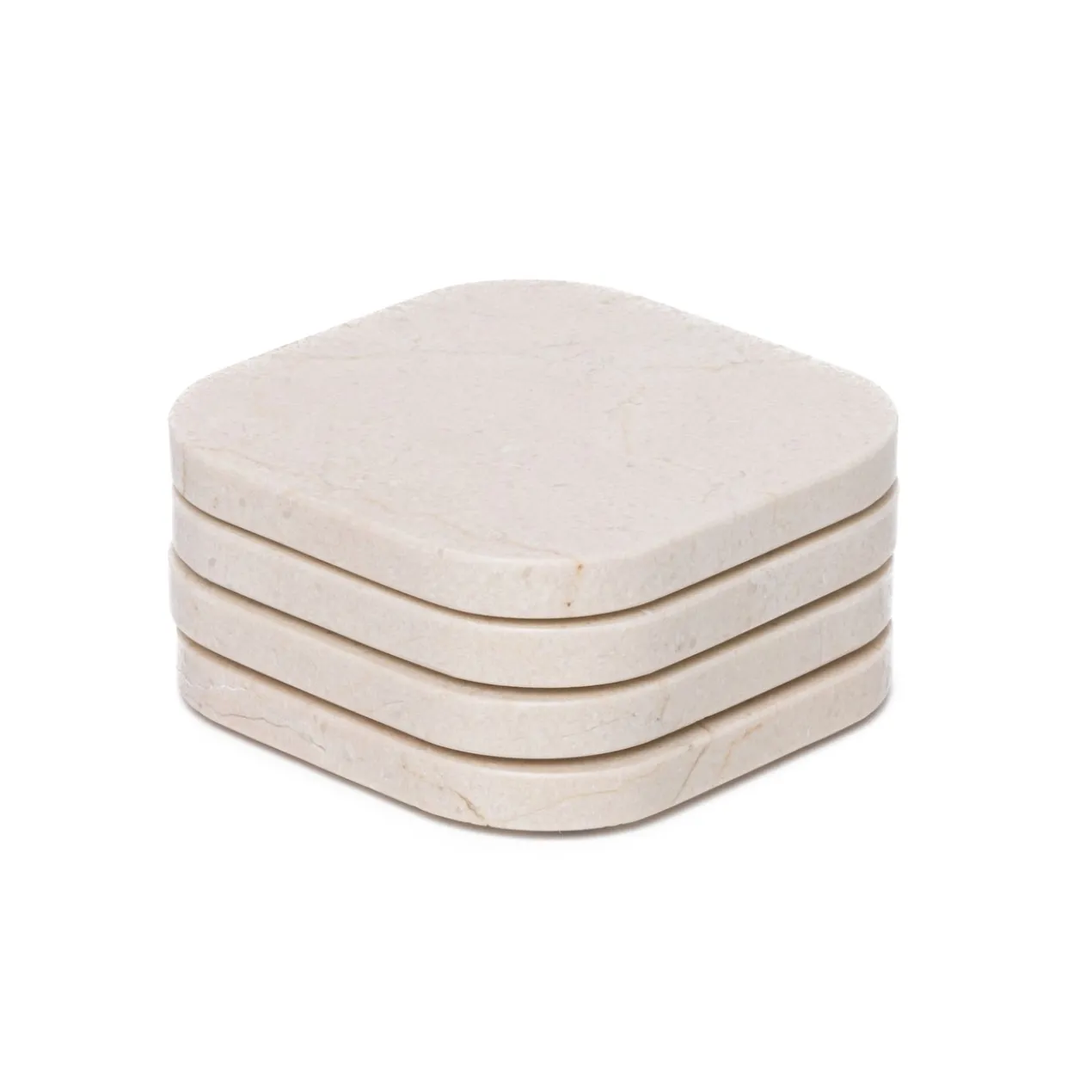 Organische marmer onderzetter beige - set van 4
