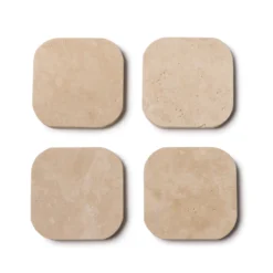 Organische onderzetter Travertine - set van 4