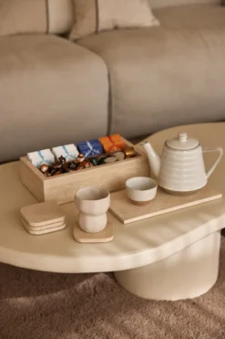 Organische onderzetter Travertine - set van 4