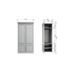 Organize kast 62 cm grenen mist [fsc]