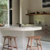 Osso hoge kruk 65 - bruin teak - gelakt