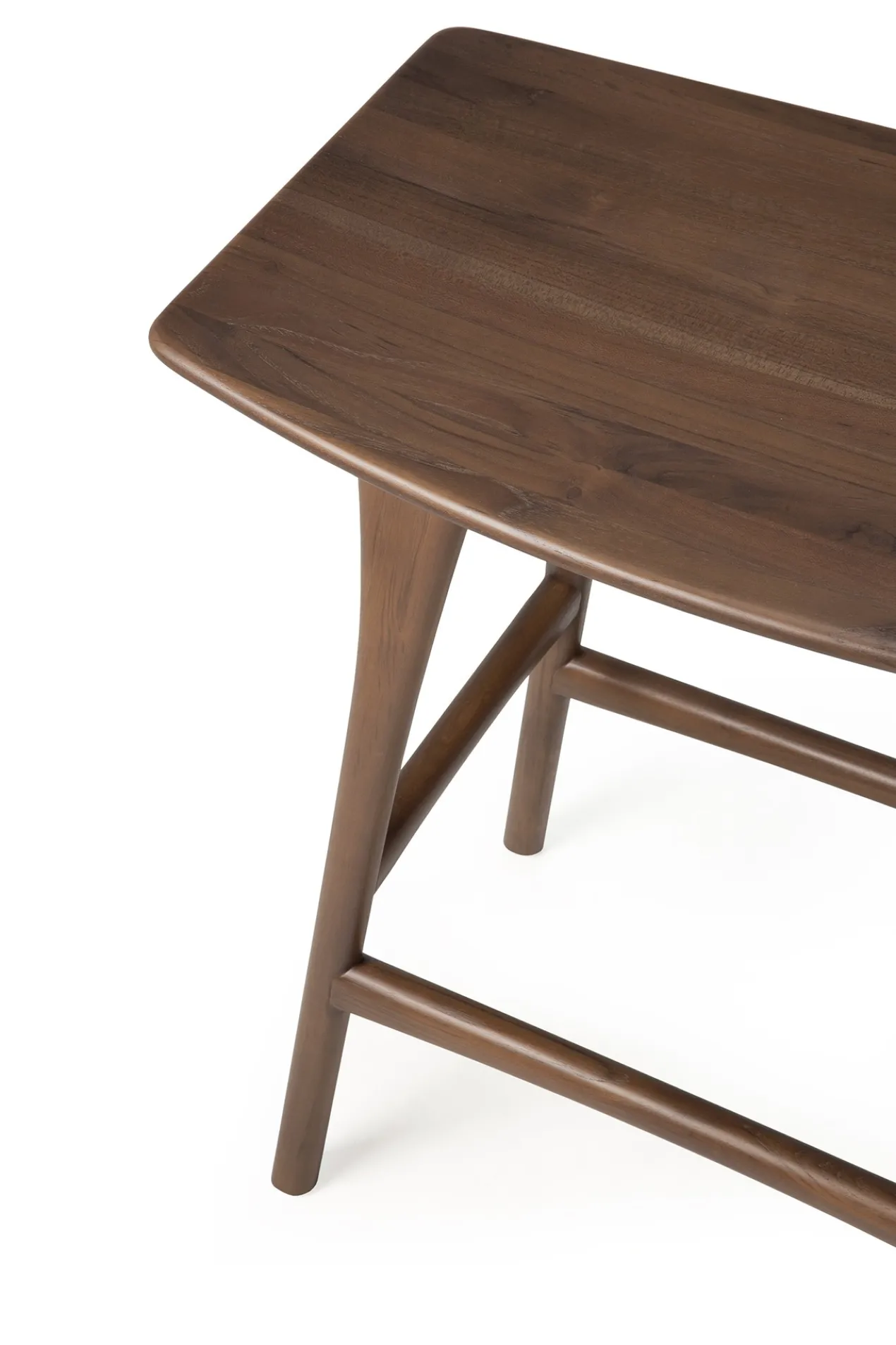 Osso hoge kruk 65 - bruin teak - gelakt