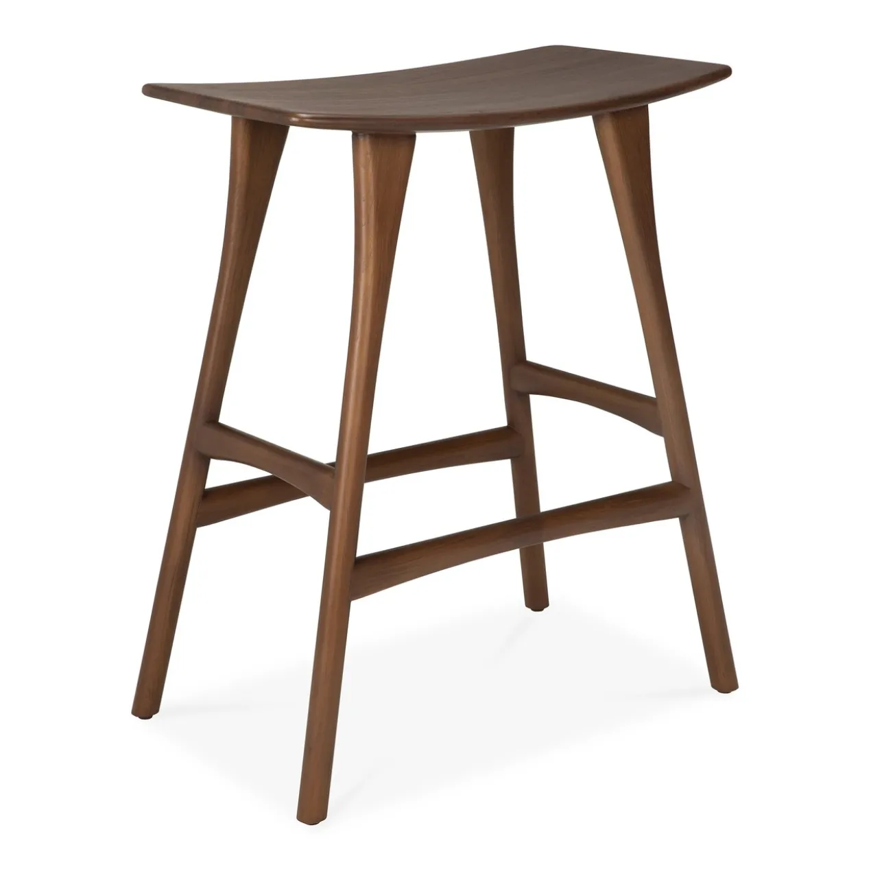 Osso hoge kruk 65 - bruin teak - gelakt
