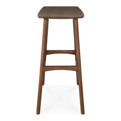 Osso hoge kruk 65 - bruin teak - gelakt