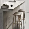Osso hoge kruk 65 - eiken - cognac leer