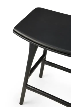 Osso hoge kruk 65 - zwart eiken - zwart leer