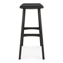 Osso hoge kruk 65 - zwart eiken - zwart leer