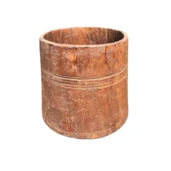 Oude pot hout 19x18 cm