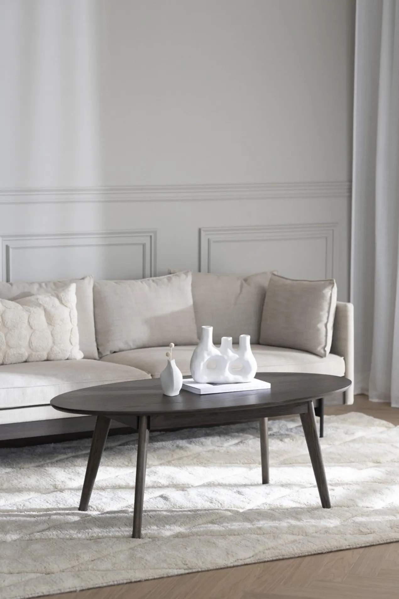 Ovale salontafel Yumi Zwart