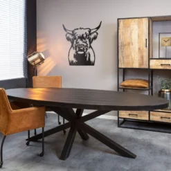 Ovale Tafel Maas Zwart Maat 180
