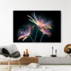 Paarse bloemen op zwart – Acrylglas 90 x 60 cm