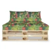 Palletkussen set bloemen jungle 120 x 80 x 12 cm