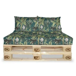 Palletkussen set monkey apen met palmbomen 120 x 80 x 10 cm