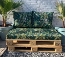 Palletkussen set monkey apen met palmbomen 120 x 80 x 10 cm