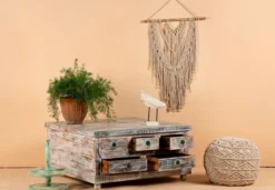 Panipat - Vintage Salontafel met Opbergruimte