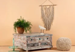 Panipat - Vintage Salontafel met Opbergruimte