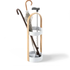 Paraplubak Bellwood wit naturel hout