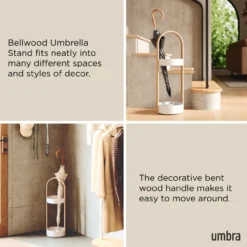 Paraplubak Bellwood wit naturel hout