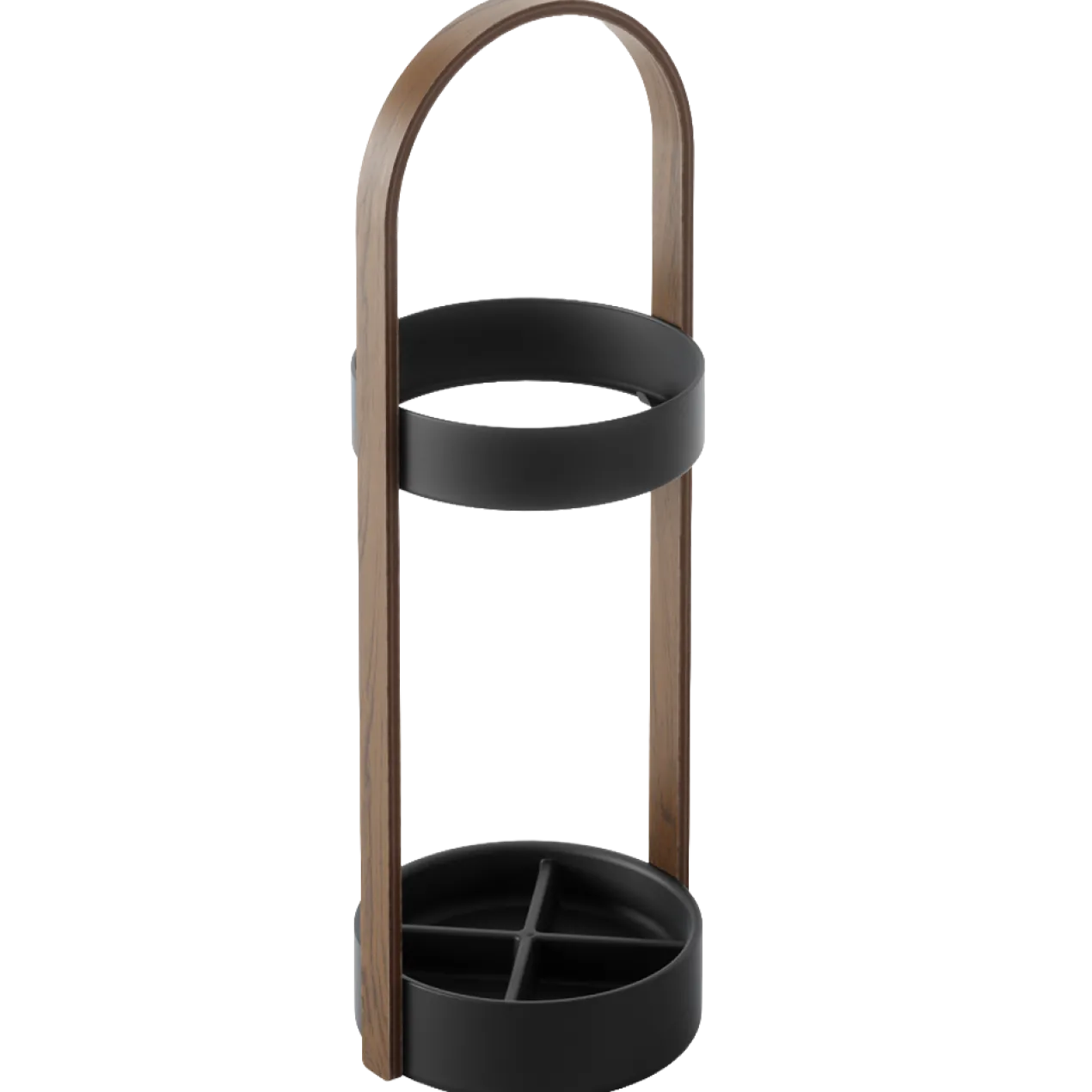 Paraplubak Bellwood zwart walnoot