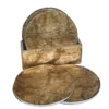 Parelmoer glas onderzetters goud - set van 6