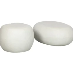 Pebble bijzettafel betonlook wit 35xo50
