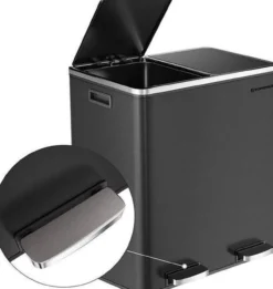 Pedaalemmer Indusign - 60 liter Zwart - 2x 30 liter