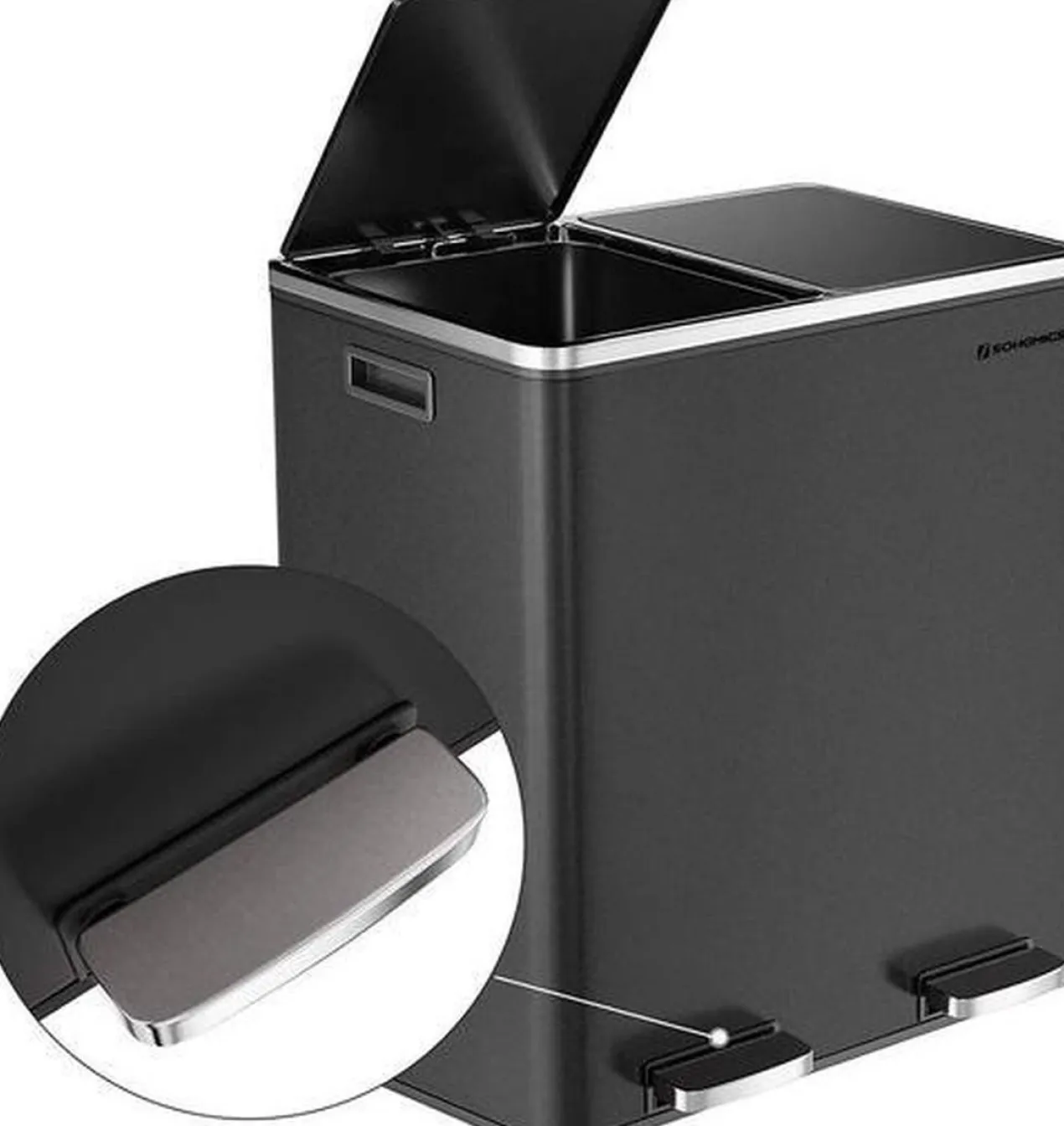 Pedaalemmer Indusign - 60 liter Zwart - 2x 30 liter