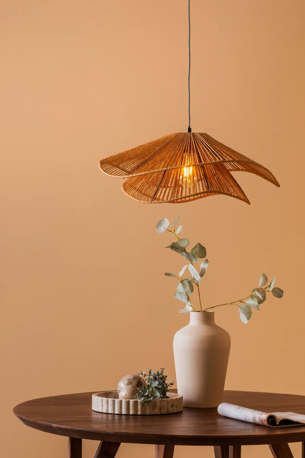 Pendant lamp Sombra double paper rope black