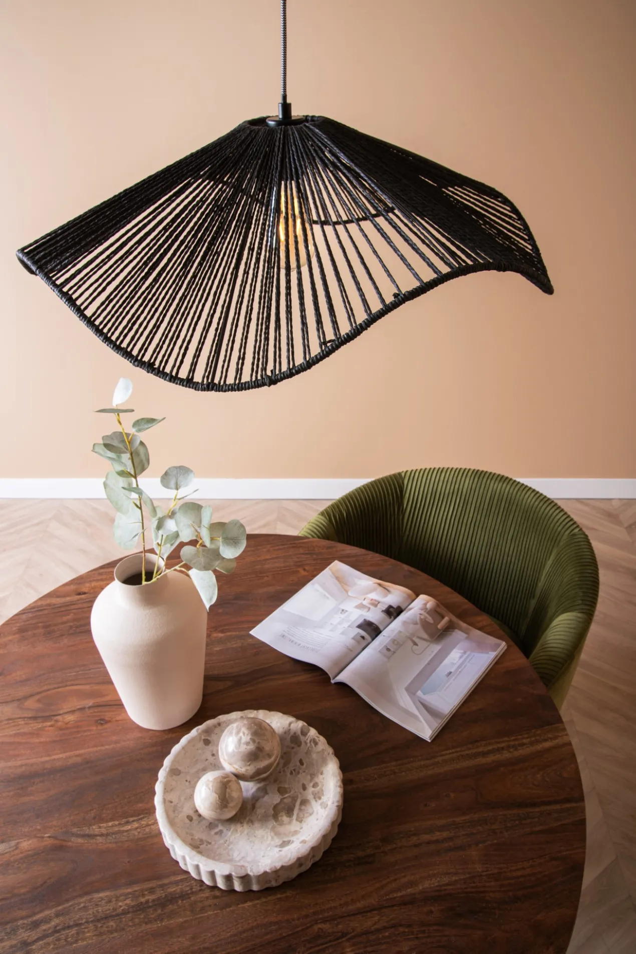 Pendant lamp Sombra paper rope black