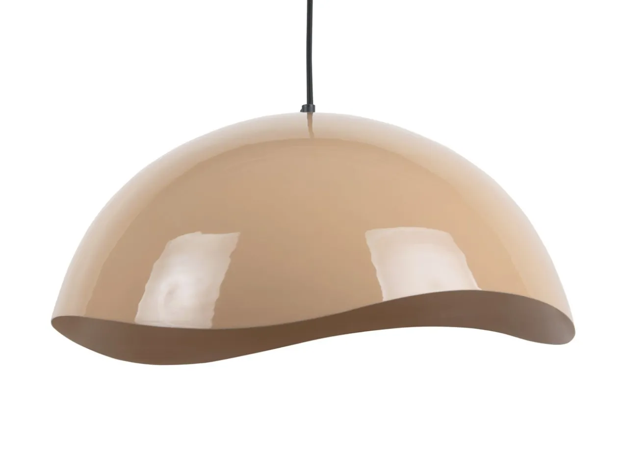 Pendant lamp Waved large enamel soft brown