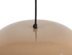 Pendant lamp Waved large enamel soft brown