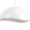 Pendant lamp Waved large enamel white